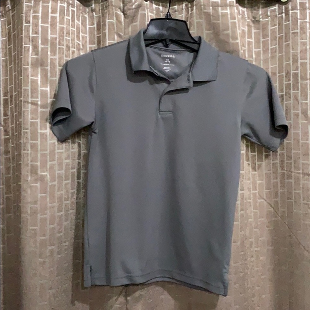Gray dry fit polo short sleeve size 10/12